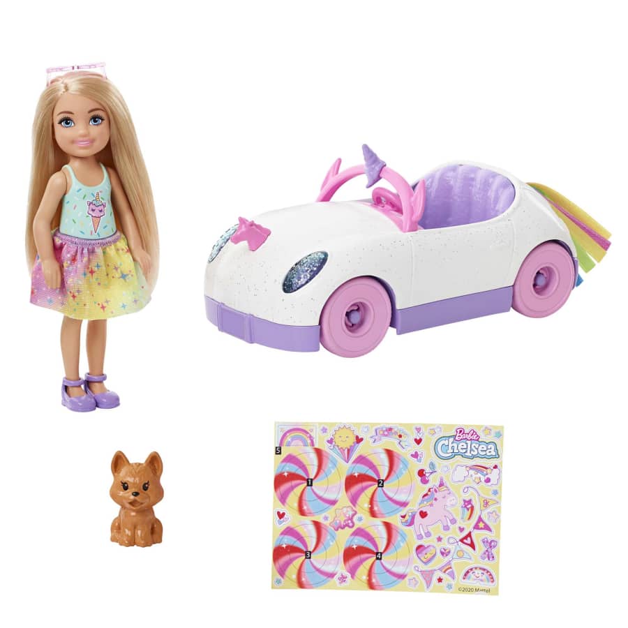 Barbie Club Chelsea Doll with Unicorn-Themed Car Barbie Club Chelsea Doll with Unicorn-Themed Car