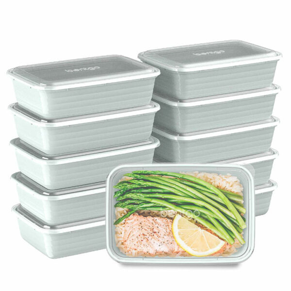 Bentgo Prep 1-Compartment Meal-Prep Containers with Custom-Fit Lids – Microwaveable, Durable