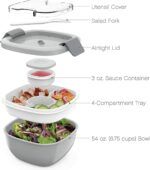 Bentgo Salad – Stackable Lunch Container with Large 54-oz Salad Bowl, 4-Compartment Bento-Style Tray for Toppings - Image 3