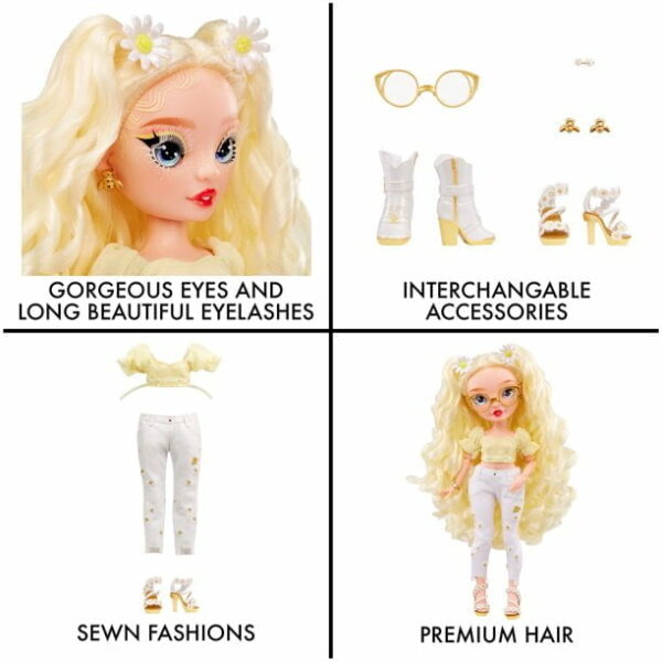 rainbow high delilah fields buttercup yellow fashion doll with albinism 1 4 لعب ستور