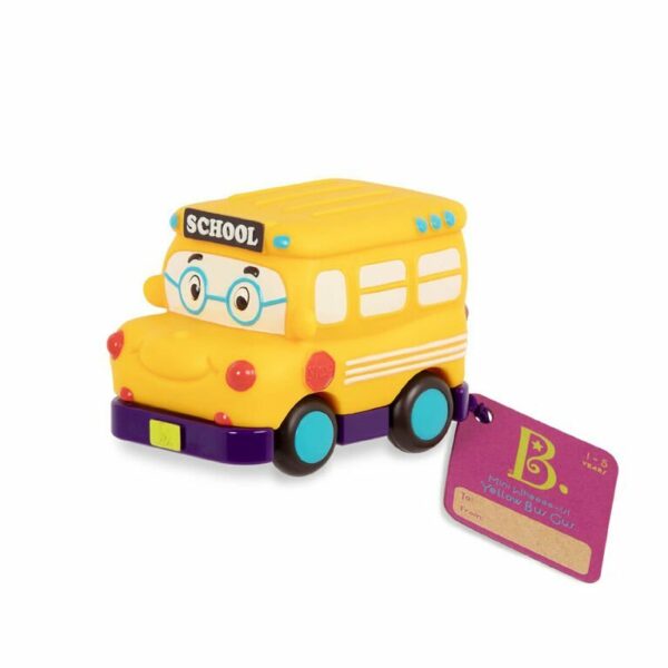 B. Toys Mini Wheee Ls Yellow Bus Gus Pull Back Toy School Bus 2 لعب ستور