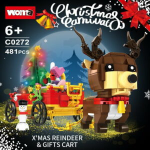 Christmas X'MAS Reindeer & Gifts Cart Blocks Woma