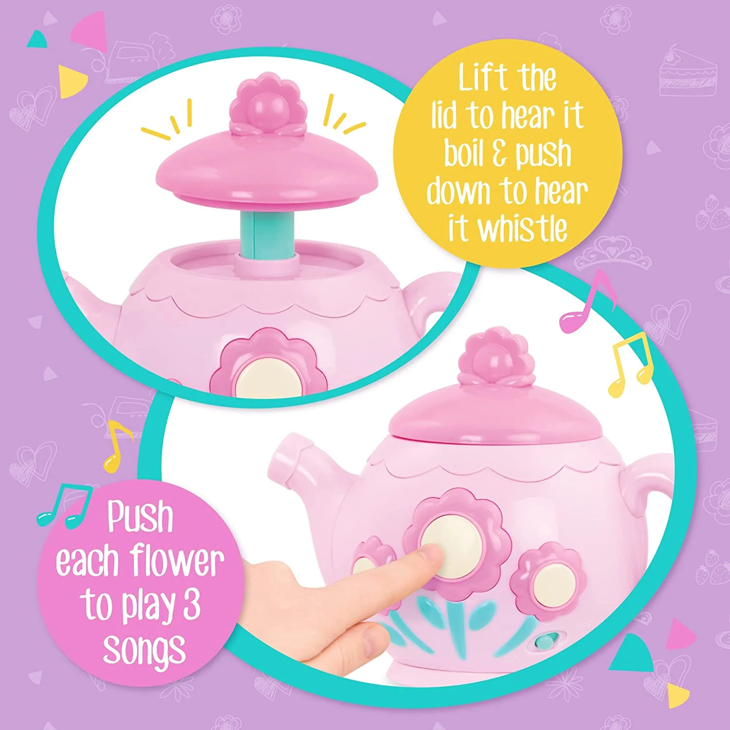 La Dida Musical Tea Party Set Play Circle by Battat – Pink - Image 5
