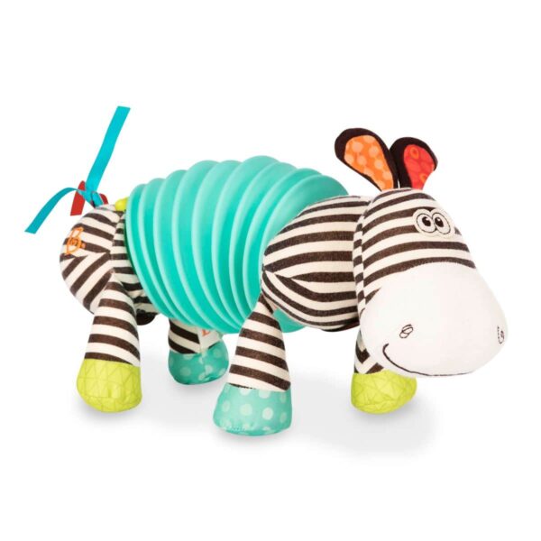 Sensory Musical Zebra Plush Squeezy Zeeby B.Toys Le3ab Store