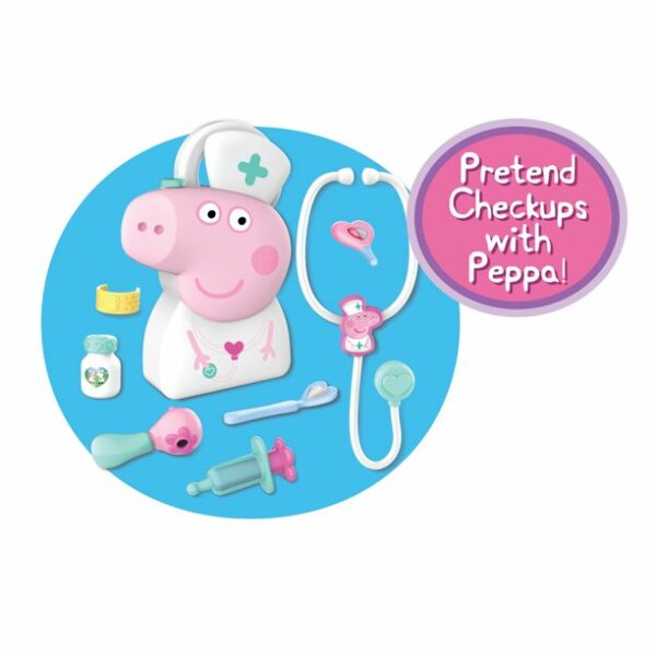 peppa pig checkup case set with carry handle 8 piece doctor kit for kids 2 Le3ab Store