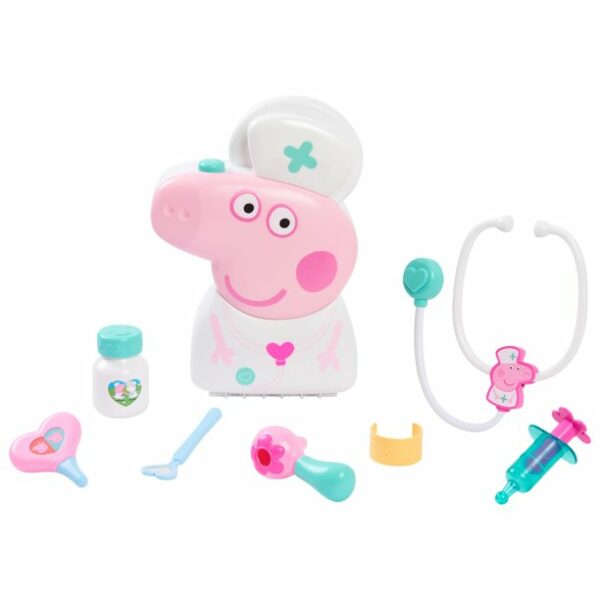 peppa pig checkup case set with carry handle 8 piece doctor kit for kids 3 Le3ab Store