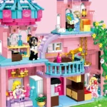 Girl Castle Villa Fountain Puzzle Assembly Small Brick Building Blocks, Woma - Image 3