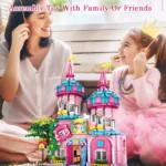 Girl Castle Villa Fountain Puzzle Assembly Small Brick Building Blocks, Woma - Image 5