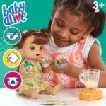 Baby Alive Magical Mixer Baby Doll Tropical Treat with Blender Accessories, Drinks, Wets, Eats, Brown Hair Toy - Image 2
