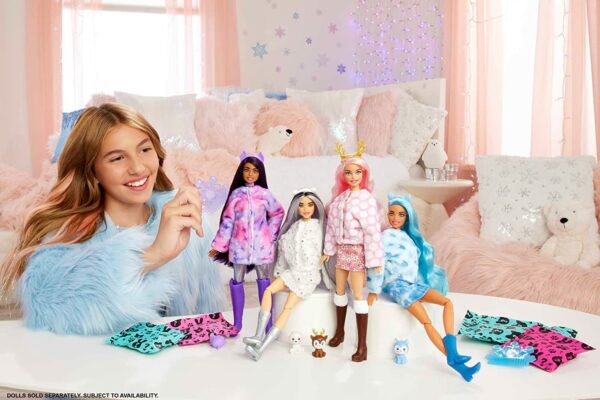 Barbie Cutie Reveal Doll Winter Sparkle Husky Costume 10 Surprises 1 Le3ab Store