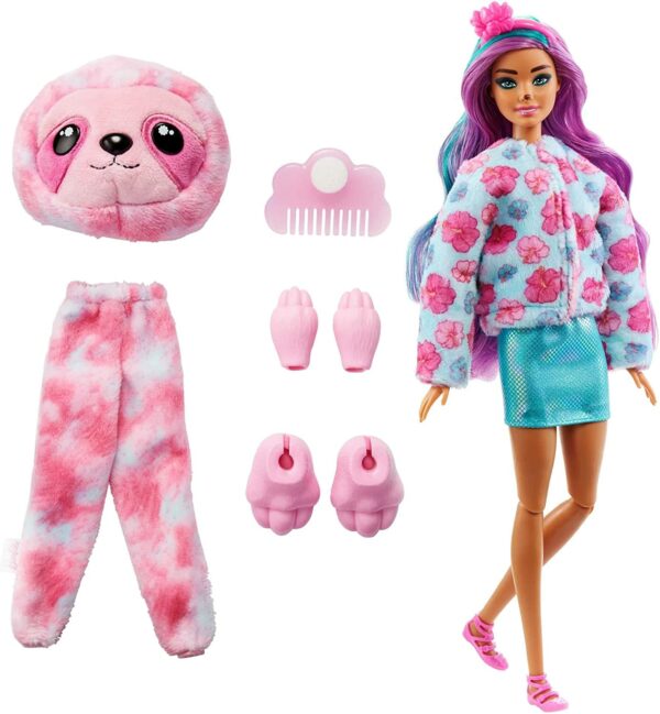 Barbie Cutie Reveal Doll with Sloth Plush Costume amp 10 Surprises 2 Le3ab Store