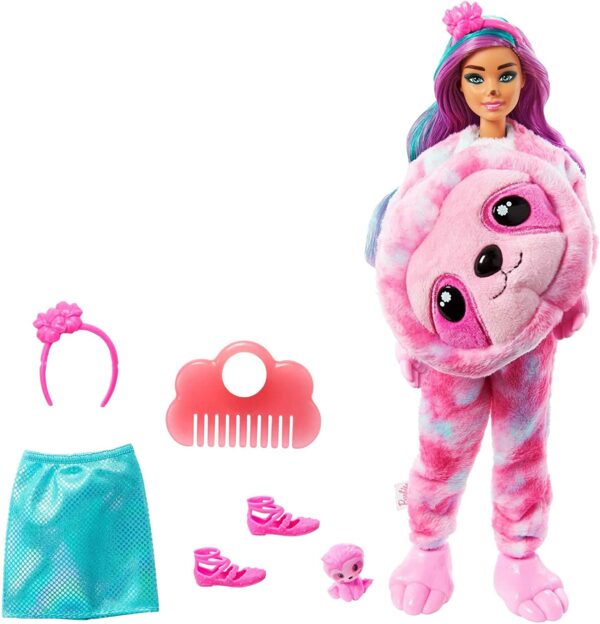 Barbie Cutie Reveal Doll with Sloth Plush Costume amp 10 Surprises 3 Le3ab Store