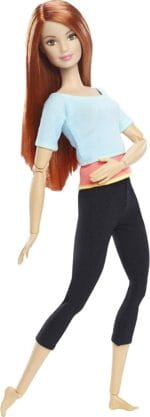 Barbie Made to Move Red Hair Light Blue Top - Image 3