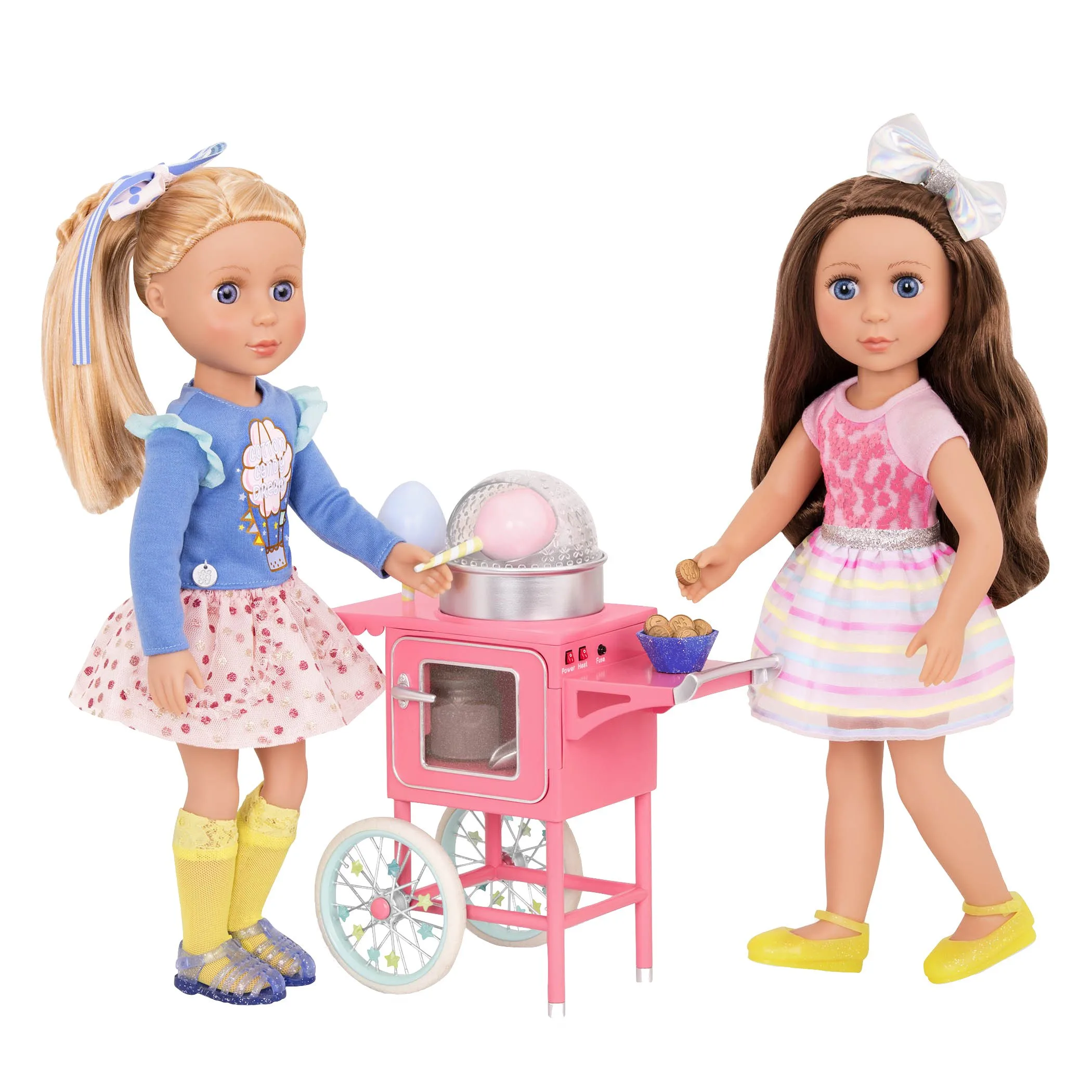 GG57064_GG_Cotton_Candy_Machine-with-Lacy-and-Bluebell01 Cotton Candy Machine, Cotton Candy Machine With Playset With Electronics, Glitter Girls - Image 1