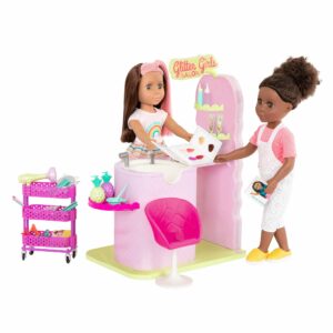 GG57129 Glitter Girls Dolls Hair Salon Playset Lara Nelly Color Style Book Le3ab Store