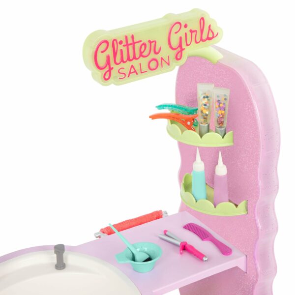 GG57129 Glitter Girls Dolls Hair Salon Playset Snap In Sign Le3ab Store