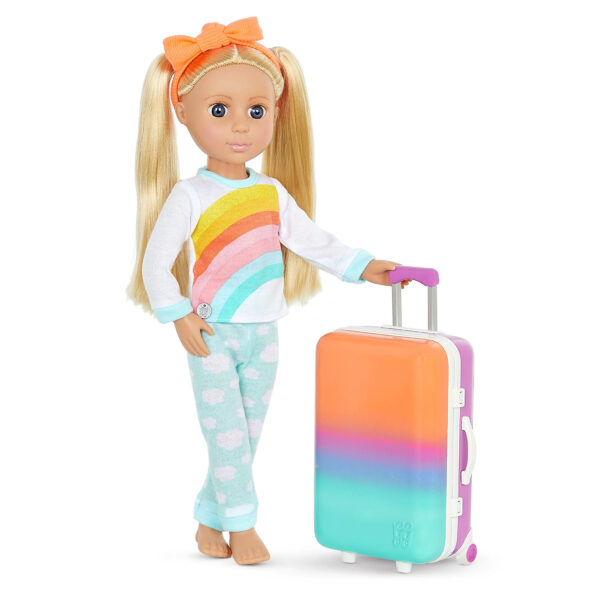 GG57158 Glitter Girls Suitcase Fashion Set 14 inch Doll Percy Rainbow Pajama Le3ab Store