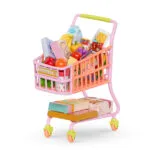 GG Shopping Cart, Play Food Grocery Set For 14-inch Dolls, Glitter Girls