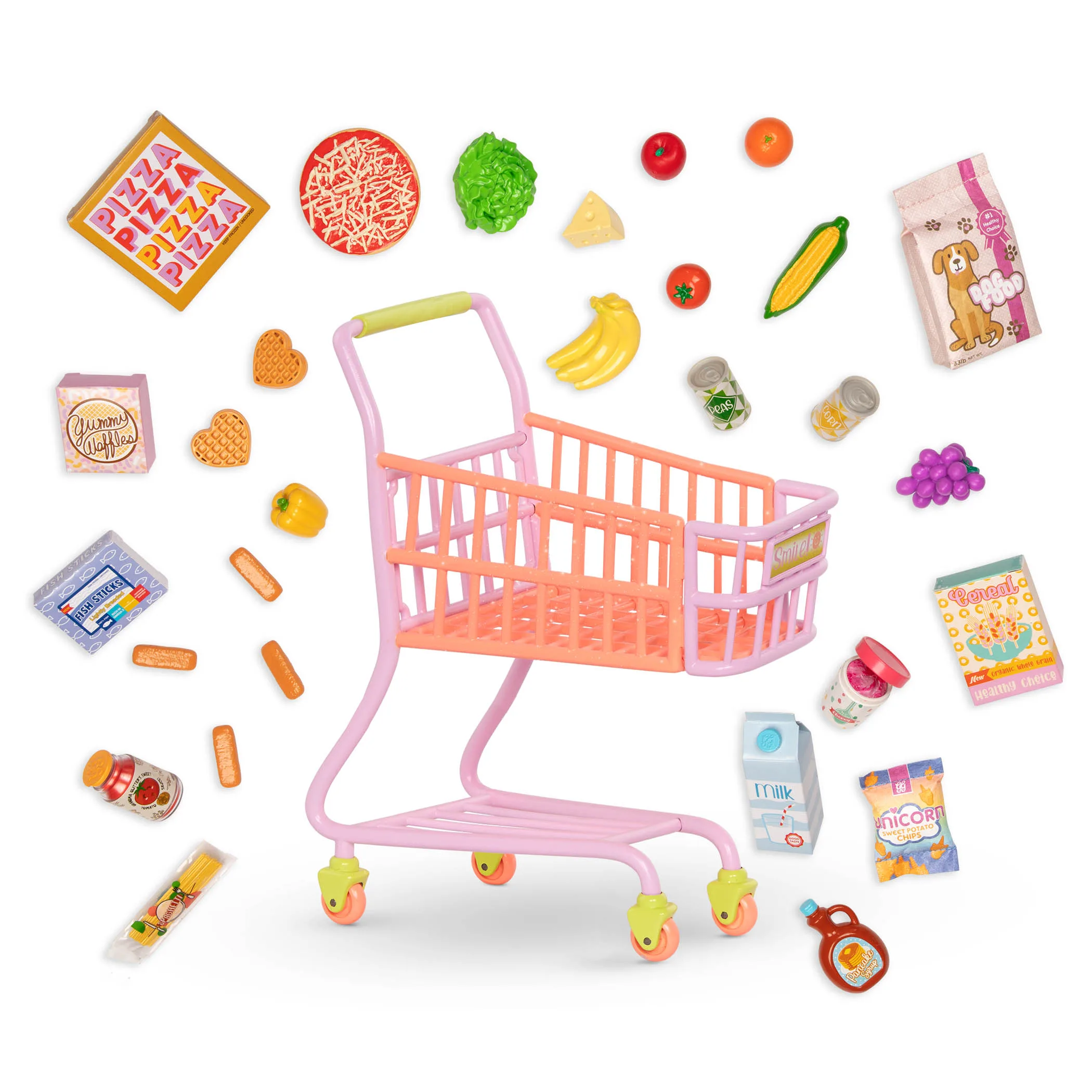 GG Shopping Cart, Play Food Grocery Set For 14-inch Dolls, Glitter Girls - Image 6