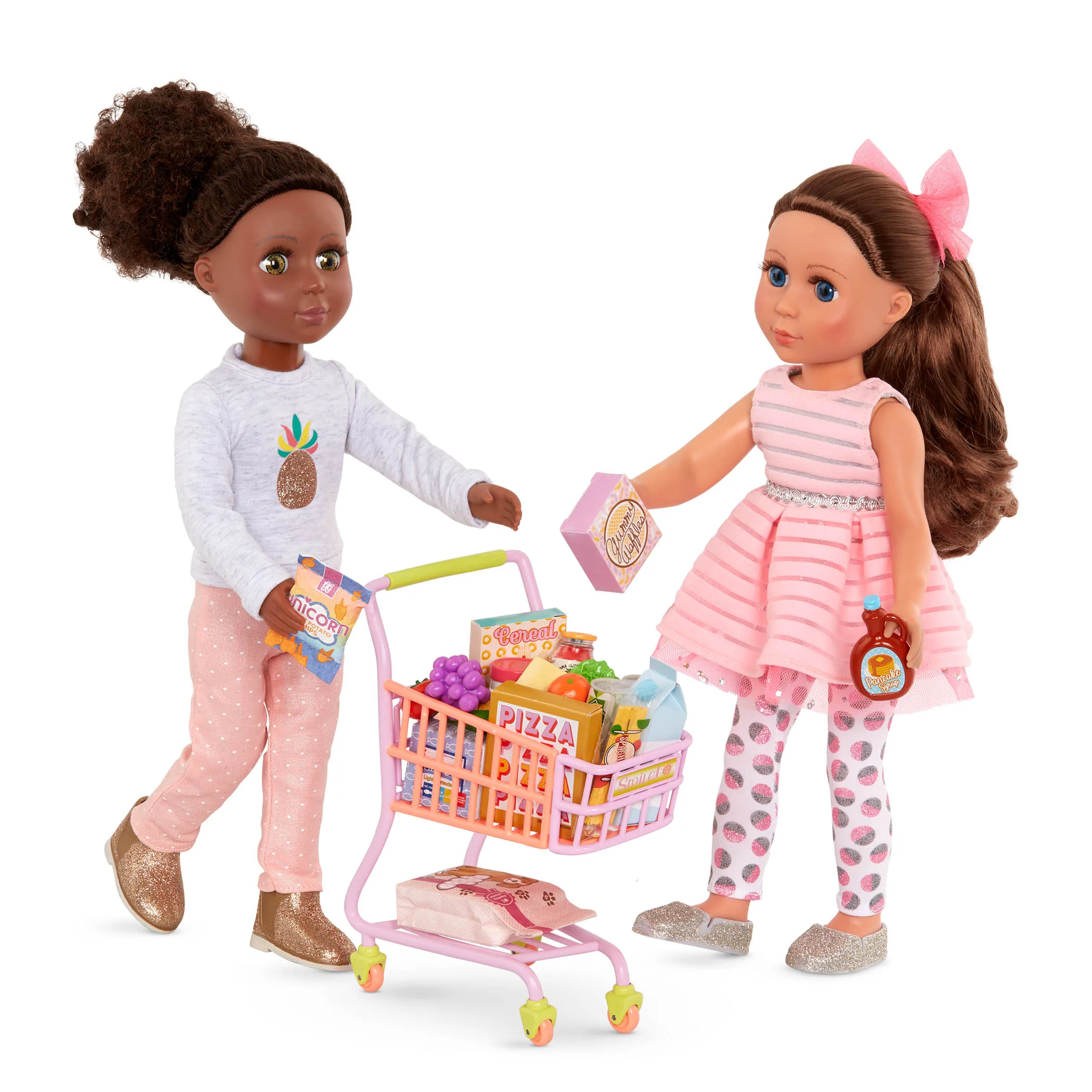 GG Shopping Cart, Play Food Grocery Set For 14-inch Dolls, Glitter Girls - Image 4