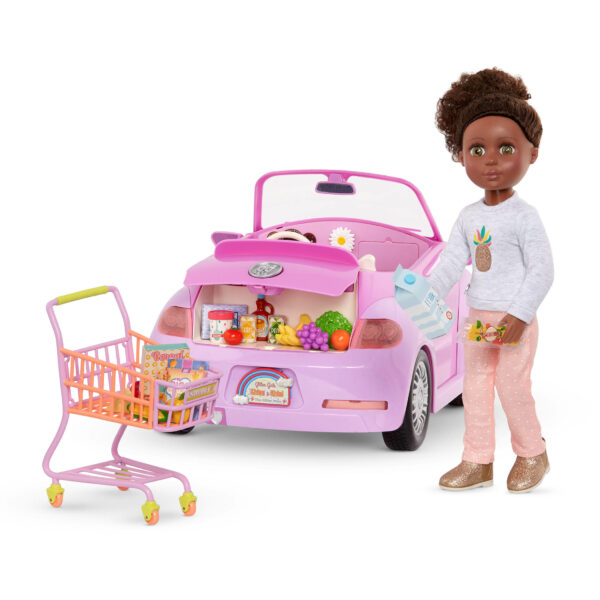 GG57164 Glitter Girls Shopping Cart Playset Purple Convertible Car 14 inch Doll Nelly لعب ستور