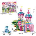 Girl Castle Villa Fountain Puzzle Assembly Small Brick Building Blocks, Woma - Image 2
