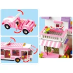 Girl Villa House Brick Building Blocks City Car Bus Model, Woma - Image 5