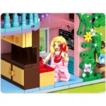 Girl Castle Villa Fountain Puzzle Assembly Small Brick Building Blocks, Woma - Image 4