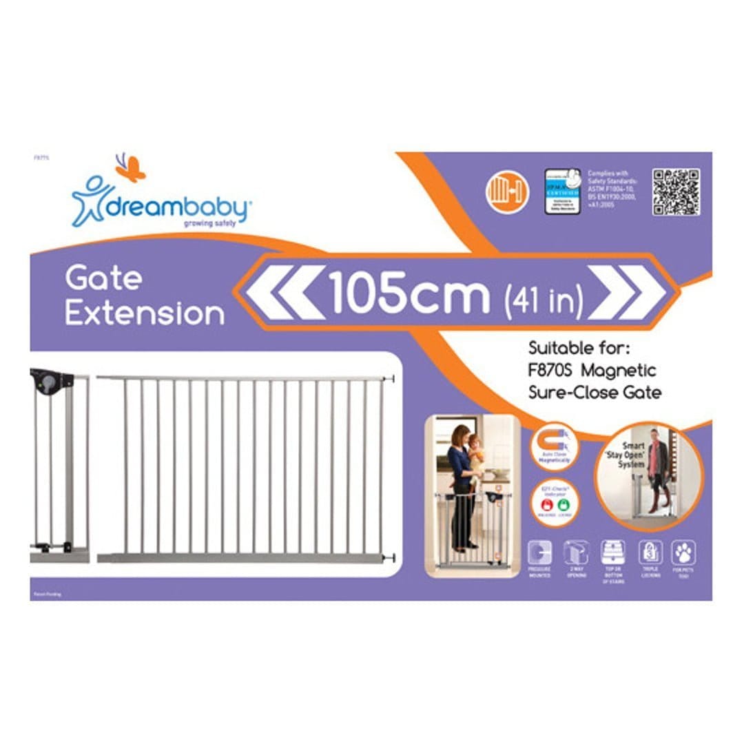 105cm Extension Empire Security Gate Silver Dreambaby 105cm Extension Empire Security Gate Silver Dreambaby