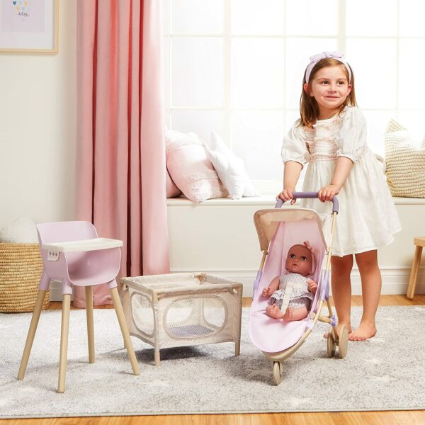 Babi by Battat – Doll Nursery Playset Playpen High Chair Jogger Stroller Accessories 1 Le3ab Store