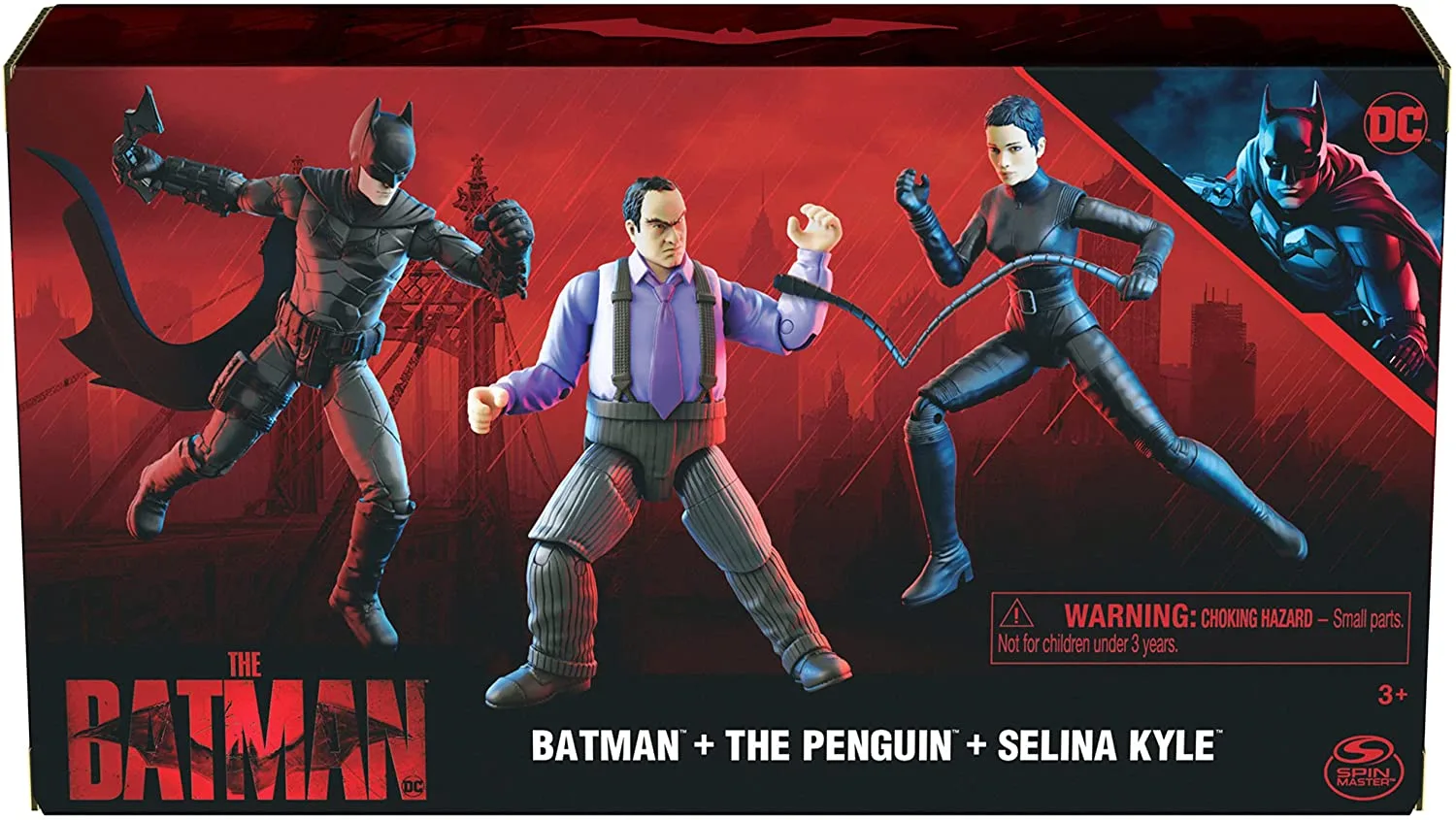 DC Comics The Batman 3-Pack with Exclusive 4” Batman Selina Kyle, The Penguin Action Figures - Image 2