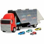 Car Carrier Truck with 10 Racecars Driven