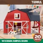 Terra Wooden Animal Barn - Farm Playset - Image 4