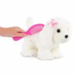 Pucci Pups Pink & Black Spot Print Glam Bag with Maltese Stuffed Animal - Image 3