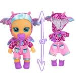 Cry Babies Dressy Fantasy Bruny - 12" Baby Doll | Pink and Purple Shirt with Dragon Themed Hoodie and Baby Pink Pants with Metallic Details - Image 3