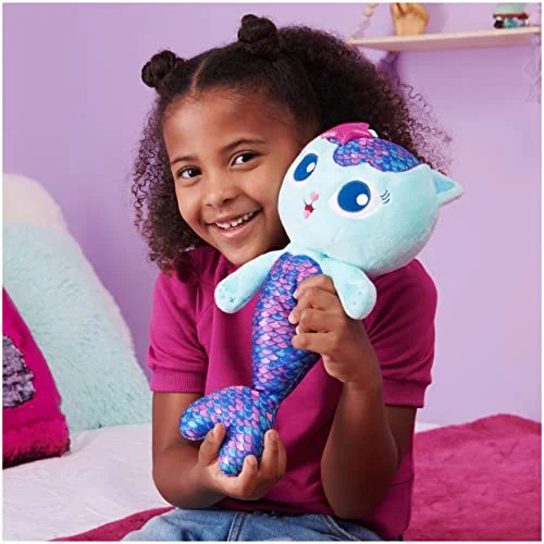 Gabby’s Dollhouse, 14-inch Interactive Talking Mercat Plush Kids Toys with Lights, Music and Phrases Stuffed Animals for Girls and Boys Ages 3 and up