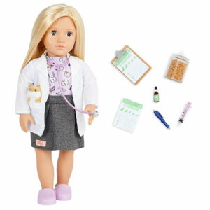 Noemie 18-inch Vet Doll with Plush Hamster Assistant Our Generation