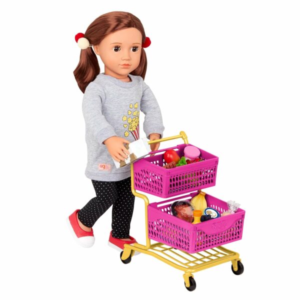 BD35159 Our Generation Grocery Day Rolling Shopping Cart 18 inch Doll Le3ab Store
