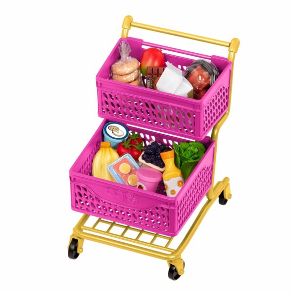 BD35159 Our Generation Grocery Day Shopping Cart 2 Storage Baskets 18 inch Doll Le3ab Store