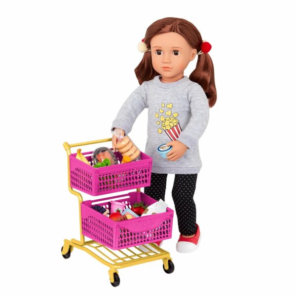 BD35159 Our Generation Grocery Day Shopping Cart Play Food Set 18 inch Doll Le3ab Store