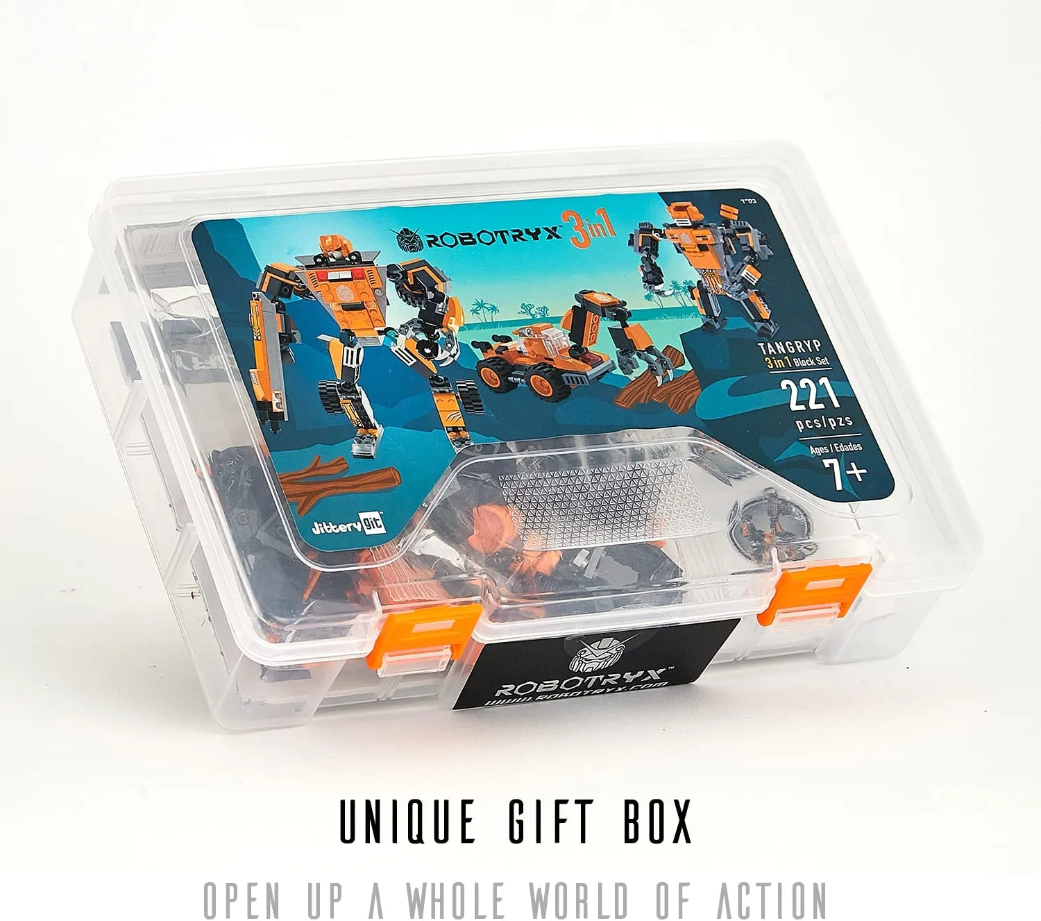 JitteryGit Robot Building Toy Orange Tangryp (221 Pcs) Robotryx - Image 7
