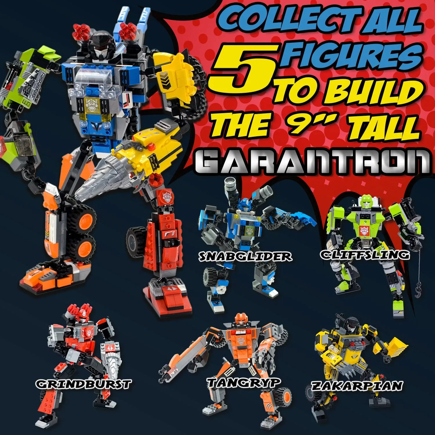 JitteryGit Robot Building Toy Orange Tangryp (221 Pcs) Robotryx - Image 8