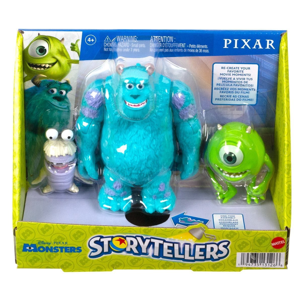  Mattel Disney and Pixar Monsters, Inc Storyteller 3 Action  Figure Pack, Sulley Mike & Boo Characters in Get Boo Home Pack, Authentic  Toys at 3 Inch Scale : Toys & Games
