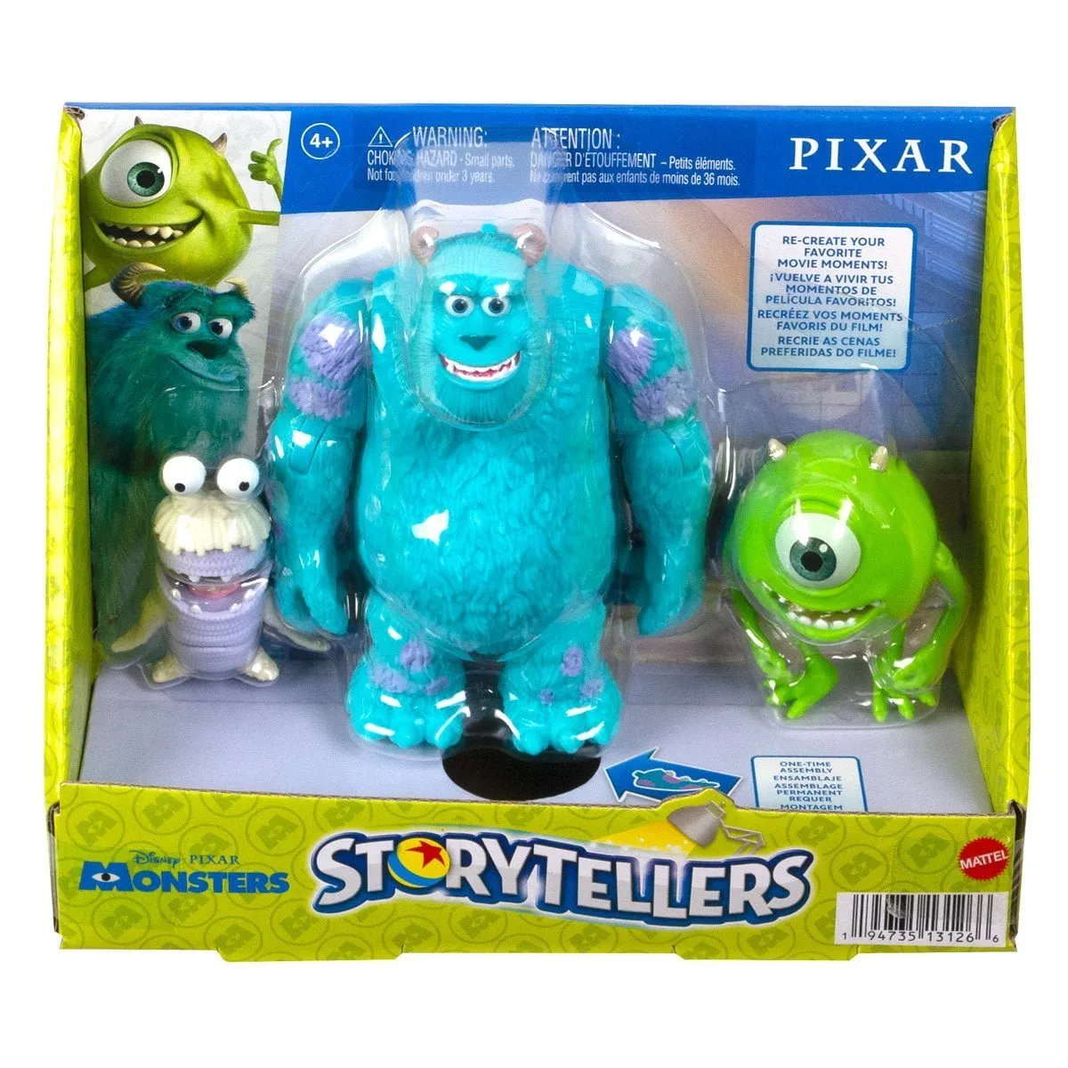 Mattel Disney and Pixar Monsters, Inc Storyteller 3 Action Figure Pack, Sulley Mike & Boo - Image 2