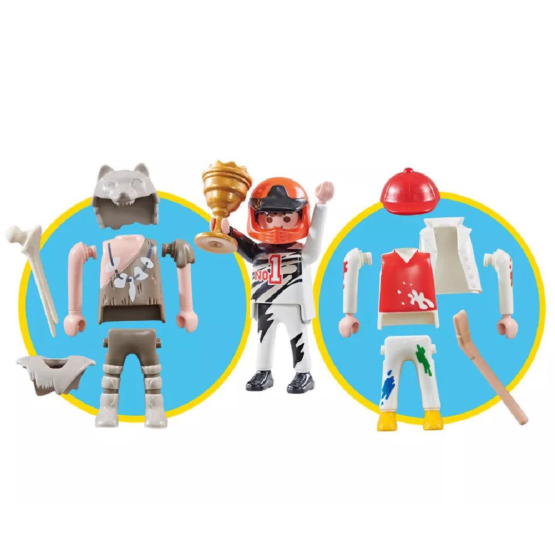 Playmobil 9854 Racing Driver Caveman Painter 3 In 1 Mini-Figures-1 Playmobil 9854 Racing Driver Caveman Painter 3 In 1 Mini-Figures-1