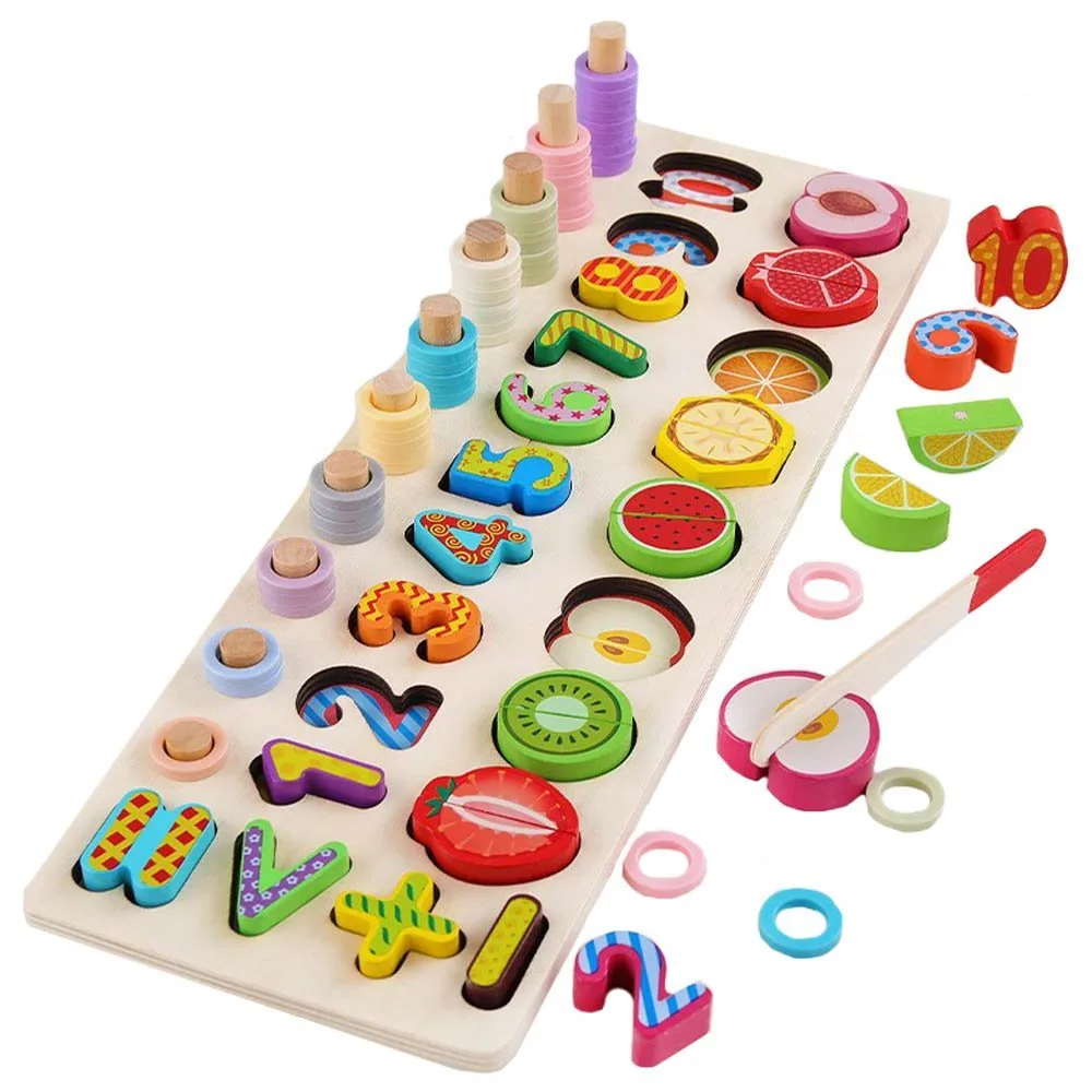 5-in-1 Wooden Number Fruit Shape Sorting - Image 2