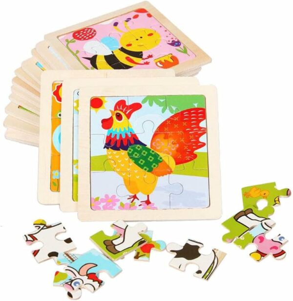 Assorted 9 Pieces Animal Puzzle Jigsaw Wooden Puzzles for Toddlers 2 لعب ستور