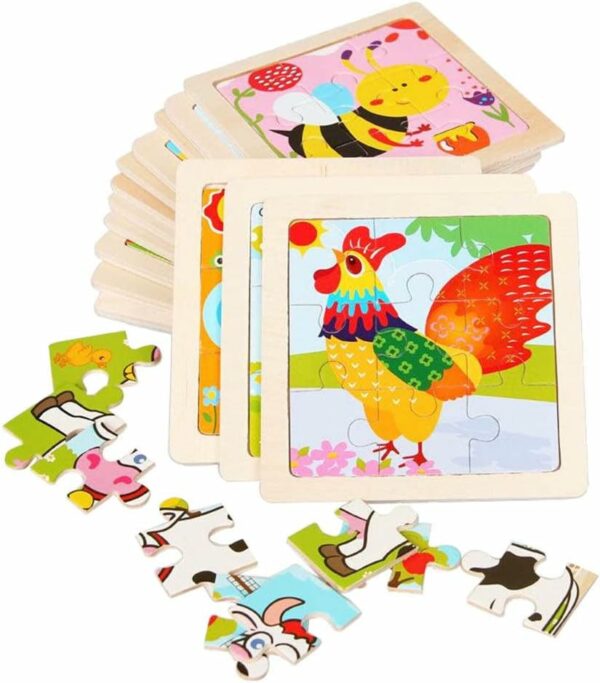 Assorted 9 Pieces Animal Puzzle Jigsaw Wooden Puzzles for Toddlers 3 لعب ستور