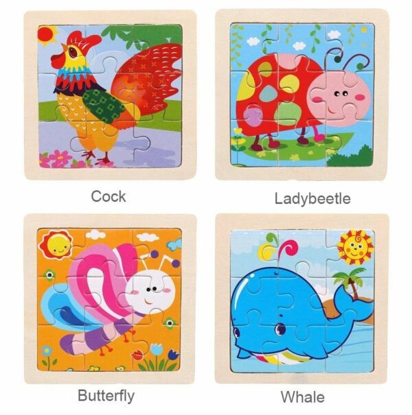 Assorted 9 Pieces Animal Puzzle Jigsaw Wooden Puzzles for Toddlers 5 لعب ستور
