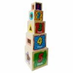 Blocks Shape Sorter Wisdom Shape Set Box Tower - Image 3